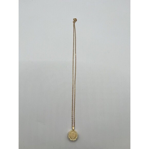 VINTAGE 1/20 12 KTS WRF GOLD FILLED COSTUME JEWELRY ROSE FLOWER NECKLACE - Picture 4 of 6